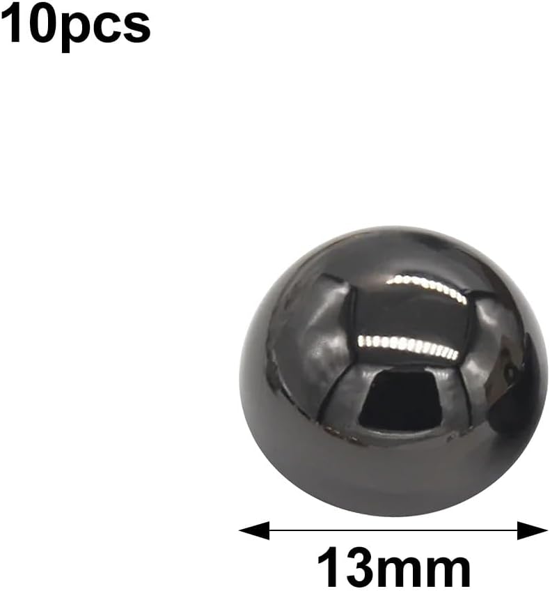 Black 13mm Half Round Metal Sewing Buttons 10PCS For Coats Windbreakers Knit Bags - Image 2